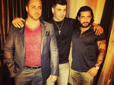 Frank Gotti Agnello has his arms around John Gotti Agnello and Carmine Gotti Agnello.